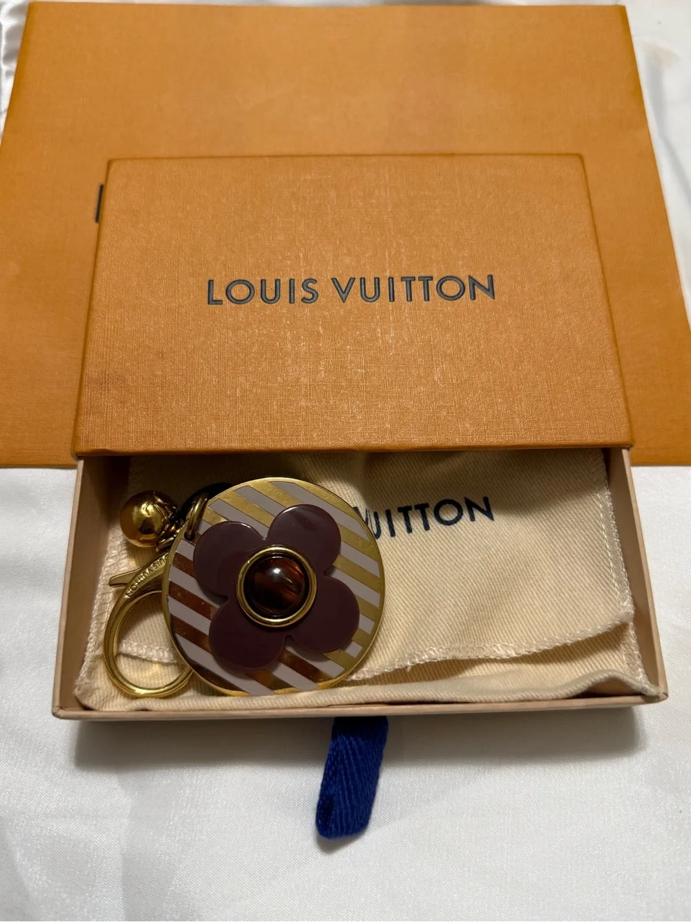 Louis Vuitton Purple Floral Bag Charm Includes box dust bag and shopping bag
